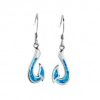Fish hook dangle earrings & blue Opal Sterling Silver