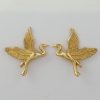 Heron Post Earrings 14kt Yellow Gold 3/4 inch