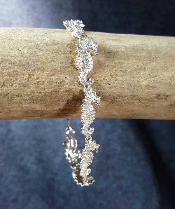Seahorse Bracelet Sterling Silver sizes 7-8 inch