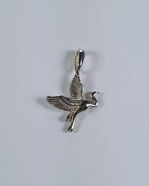 Heron Pendant Sterling Silver 3/4 inch