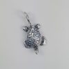 Sea Turtle Pendant Antiqued Sterling Silver 1 inch