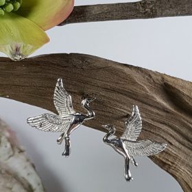 Heron Post Earrings Sterling Silver 3/4 inch