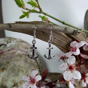 Anchor Earrings Sterling Silver 5/8 inch French wire