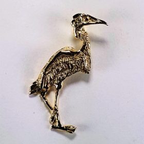 Standing Heron Pendant 14kt Yellow Gold 1-1/4 inch