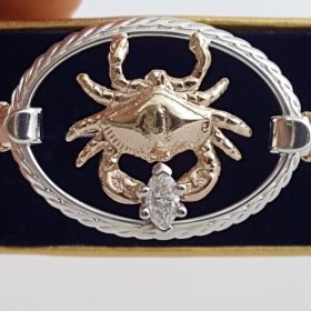 Bailey Crab Swap Top 14kt Yellow Gold with .25ct SI2 GH Marquis Diamond Sterling Silver Oval