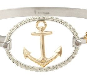 14kt gold Anchor Swap Top with Sterling silver rope oval