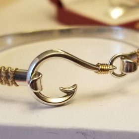 Large Gold Men's Fish Hook Bracelet.