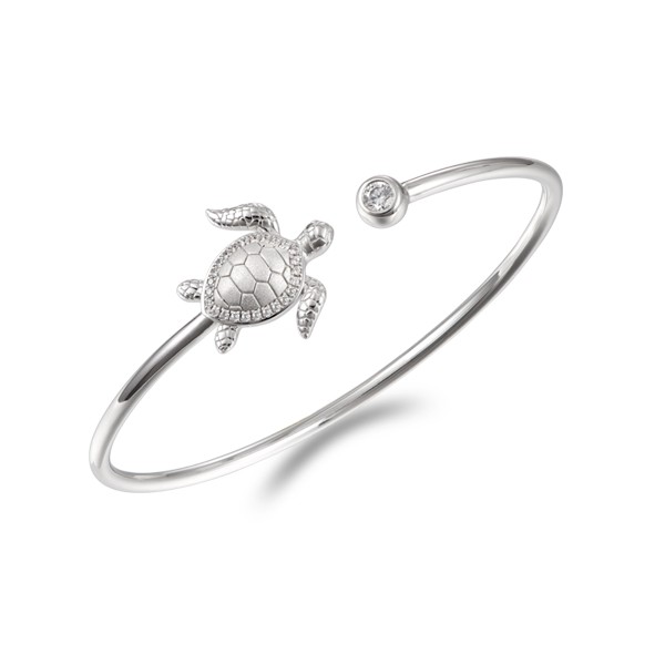 Sterling Silver Crystal Turtle Cuff