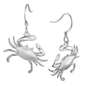 Crab wire dangles, Sterling Silver 22mm