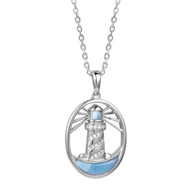 Lighthouse with Crystals and Larimar, Sterling Silver