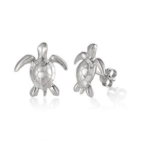 Turtle 1/2" sterling silver stud earrings