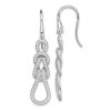 Knot Dangle Sterling Silver and Crystal Ear Wires