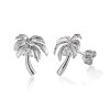 Palm Tree, palm, tree, ala ,earrings ,silver