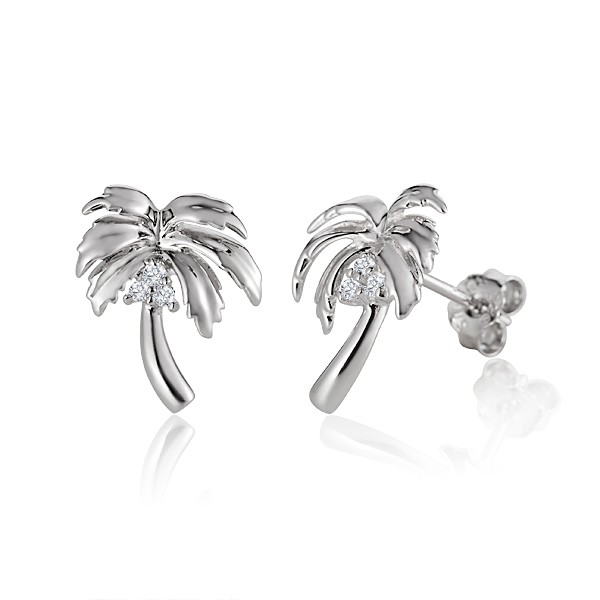 Palm Tree, palm, tree, ala ,earrings ,silver