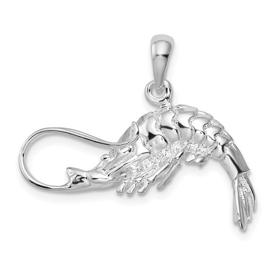 Shrimp Pendant your choice Sterling silver or 14K yellow Gold