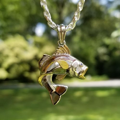 Bass Fish Necklace, 925 Sterling Silver, Fish Pendant, Fish Jewelry, Fish  Gift, Largemouth Bass Necklace, Fisherman Gift, Fishing Gifts 