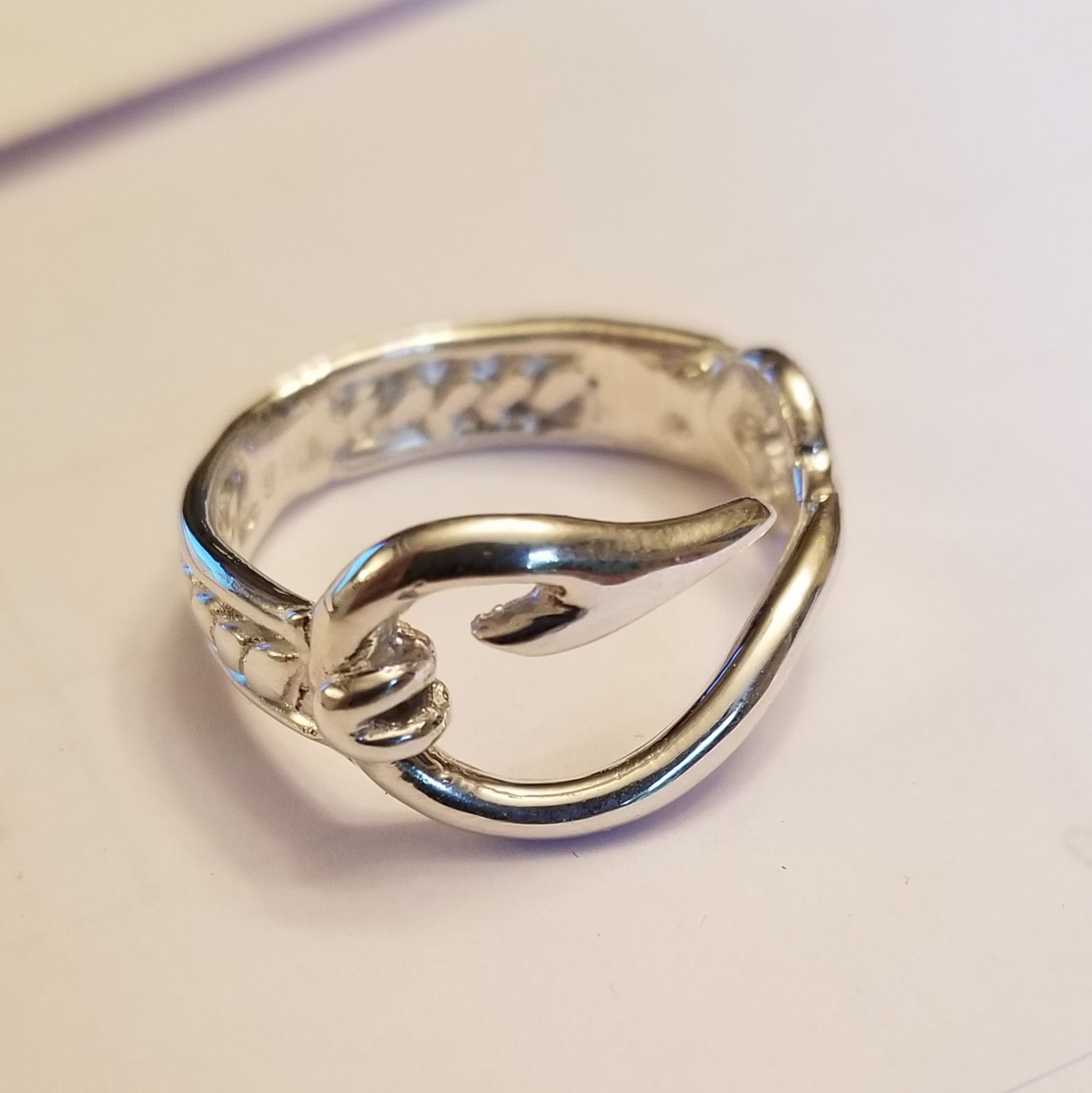 Fish Hook Ring Ladies Choice Silver or Gold