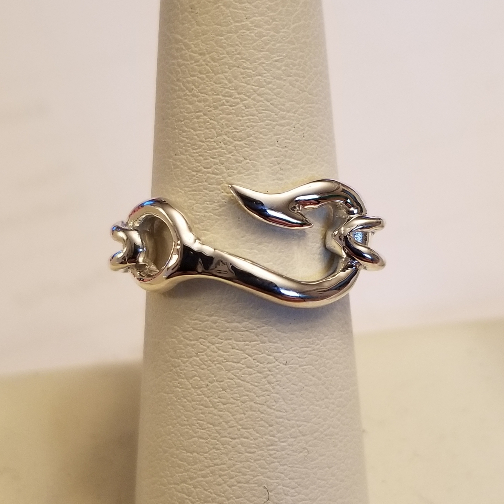 Fish Hook Ring Ladies Choice Silver or Gold - Chesapeakejewelers