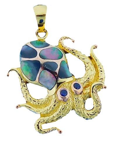 Colorful Dancing Octopus Pendant Mother of Pearl - Image 2