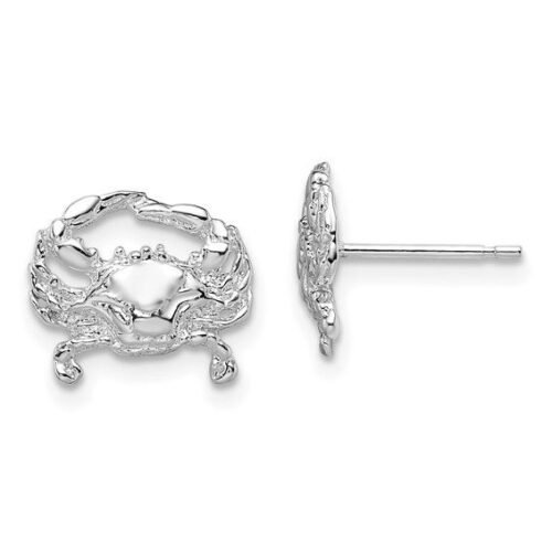 Silver stud earrings with intricate wreath design.