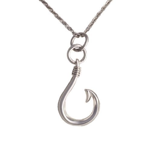 Sterling Silver Circle Fish Hook Pendant