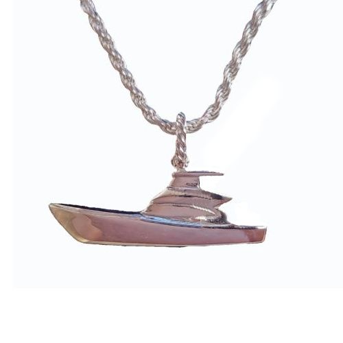 Sport fishing Boat Pendant Choice of Metal