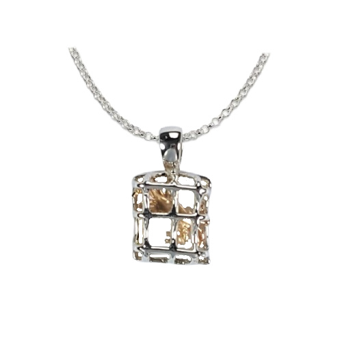 Crab Pot Pendant with Crab Choice of Metal